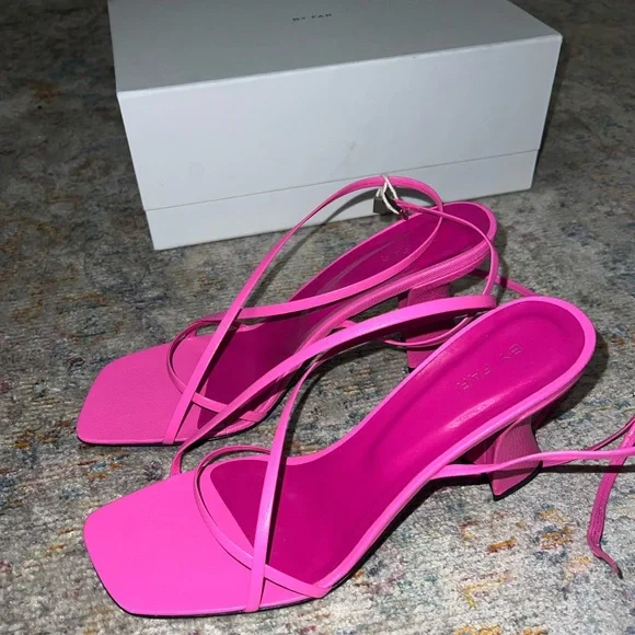 BY FAR Shoes Pink Sandals Poshmark